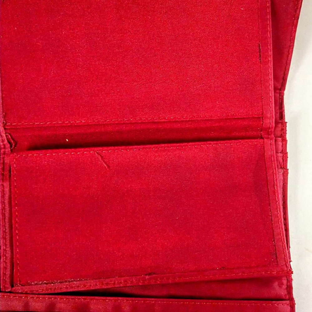 Burgundy Tri-Fold Rustic Wallet - Picture 6 of 10